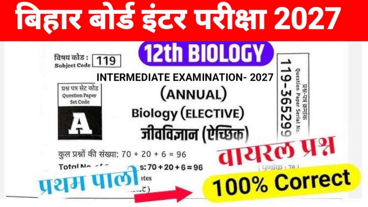 Bihar Board 12th Biology Subjective 2027