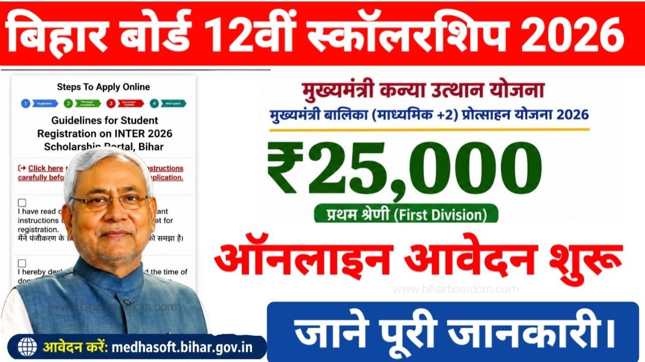 Bihar Board 12th Scholarship 2026 Online Apply